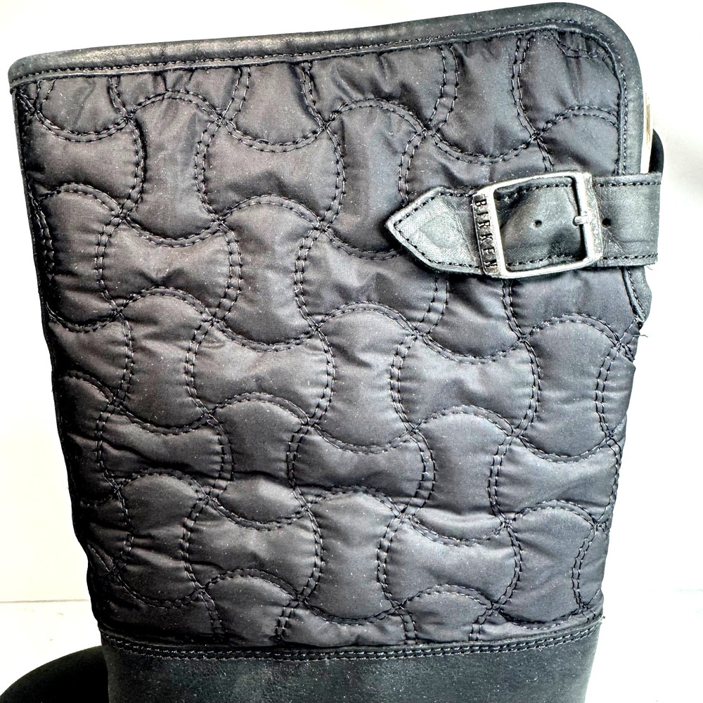 Birkenstock Iskut Boots Black Leather Quilted Fleece-Lined Women's 7 EU 38 - Picture 8 of 9